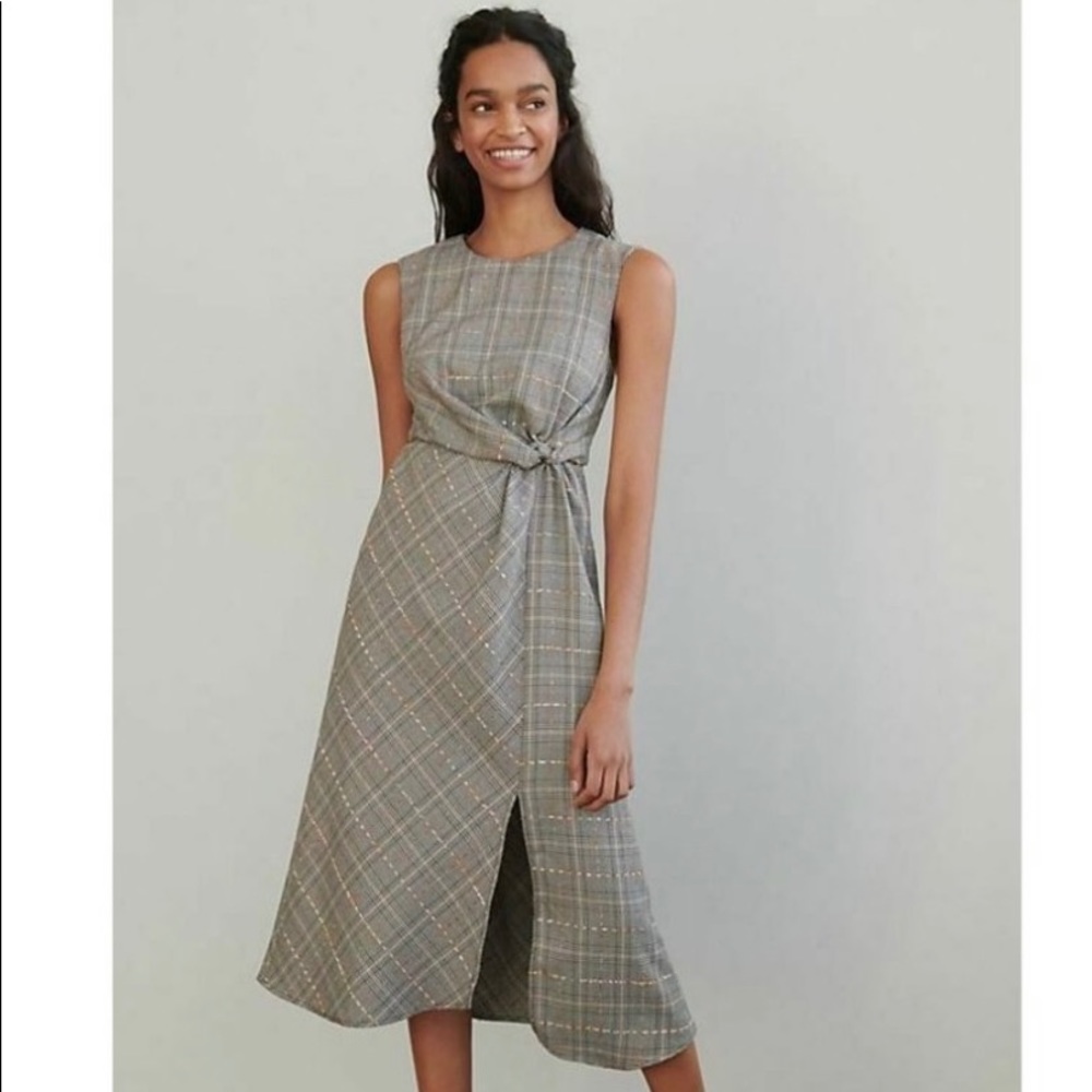 Anthropologie Maeve Reese plaid midi dress